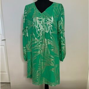 Lilly Pulitzer Cleme Silk Dress Sz 6 Green